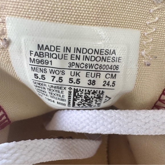 Converse Chuck Taylor All Star Canvas Unisex Low Top Shoe Maroon M5.5 W7.5 - Picture 7 of 7